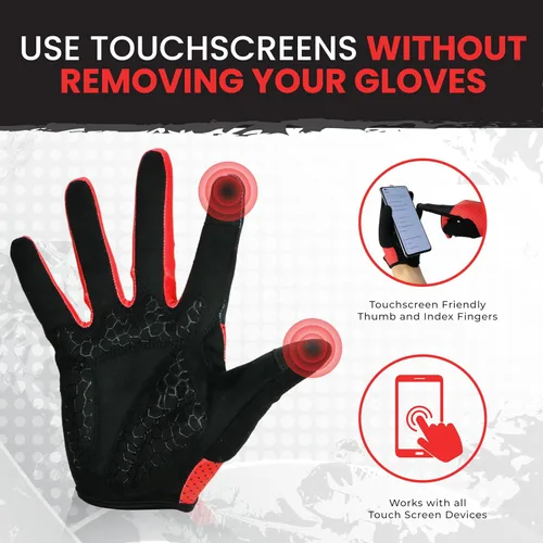 Vista 7 de Guantes de bicicleta para hombres y mujeres con almohadilla antideslizante que absorbe los golpes, guantes de ciclismo ligeros para dedos completos