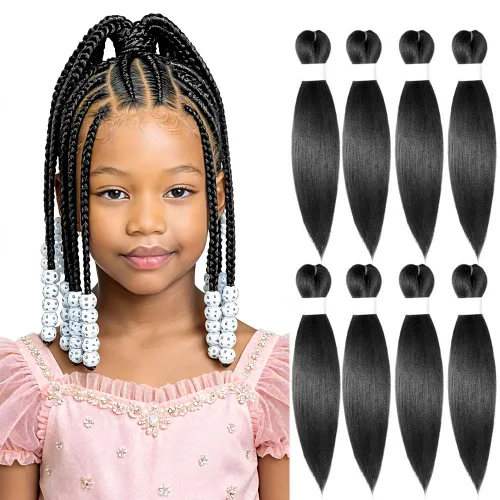 Vista 69 de Cabello trenzado burdeos, 10 pulgadas, 4 paquetes Cabello preestirado, trenzas de ganchillo cortas y rectas, textura Yaki, fibra sintética