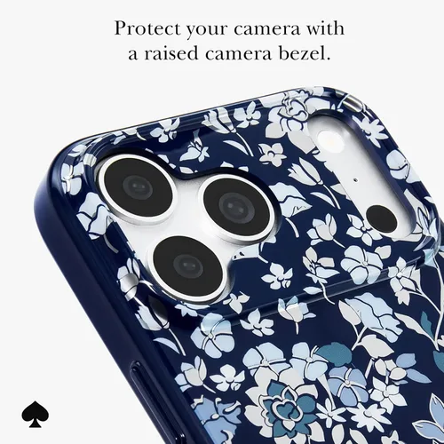 Vista 4 de kate spade new york Funda para iPhone 18 Pro - Flowerbed Navy Macizo de flores azul marino