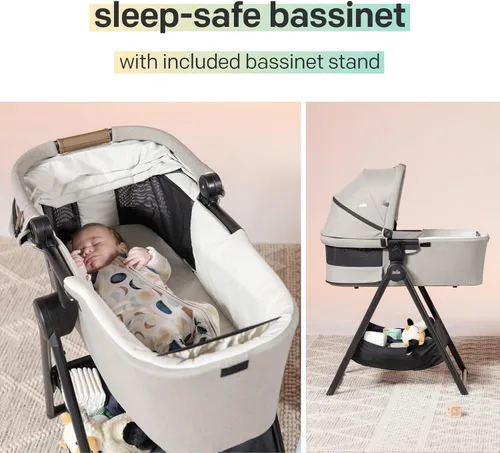 Vista 6 de Joie Cuna de transporte 2 en 1 y cuna segura para dormir, lista para recién Paloma