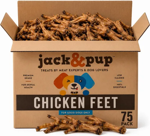 Vista 7 de Jack&Pup - Golosinas de pollo secas para perros, 100% naturales, totalmente digeribles, patas de pollo deshidratadas para perros, con alto contenido