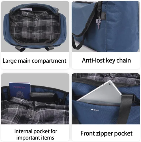 Vista 5 de ECOHUB Para Spirit Airlines - Bolsa de artículos personales de 18 x 14 x 8 pulgadas, plegable, artículos esenciales de viaje, bolsa de viaje