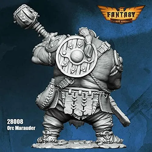 Vista 4 de Orc Marauder Figura Kit 1.102 in Escala Heroica Miniatura Sin Pintar First Legion