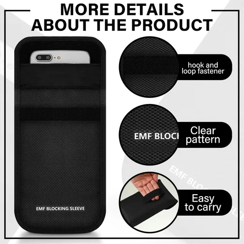 Vista 3 de Xuhal Faraday Bag - Funda de seguridad para smartphone, resistente a la intemperie, dispositivo de bloqueo de señal de nailon de 7.1 x 4.6 pulgadas