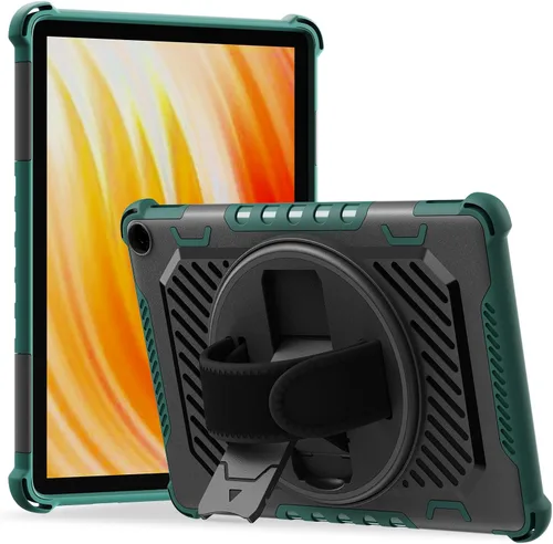 Vista 13 de ROISKIN Funda para Tablet Fire HD 10 de 2023 con soporte de patada de 360 y correa de mano