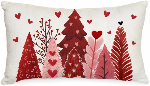 Vista 19 de AACORS Funda de almohada de Navidad de 45.7 x 45.7 cm con árbol de Navidad acuarela y estrellas, decoración festiva de granja de invierno para sofá