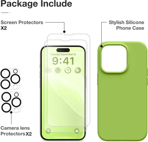 Vista 7 de GONEZ Funda magnética para iPhone 14 Pro, compatible con MagSafe, forro de microfibra antiarañazos y protector de pantalla, funda de silicona