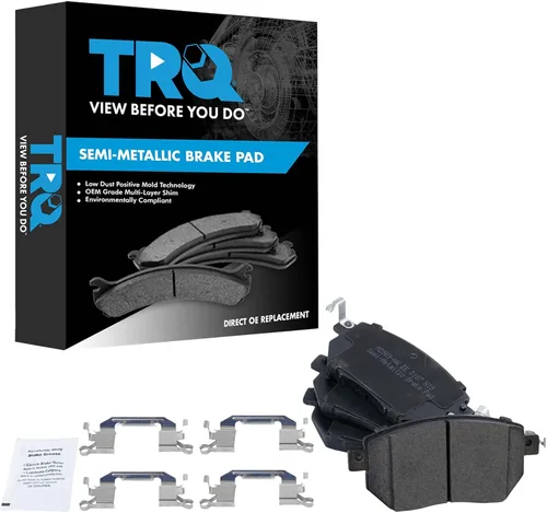 Vista 13 de TRQ Pastillas de freno delanteras semi metálicas compatibles con Ford Expedition 2018-2021 F-150 2018-2020 Lincoln Navigator 2018-2022