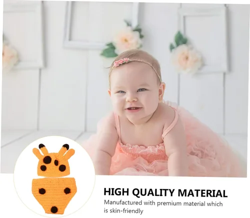 Vista 5 de Didiseaon 1 Set Giraffe Photo Suit Elastic Costume Infant Clothing Adorable Costume Props Newborn Skin- Friendly Shorts Baby Suits Baby Clothing
