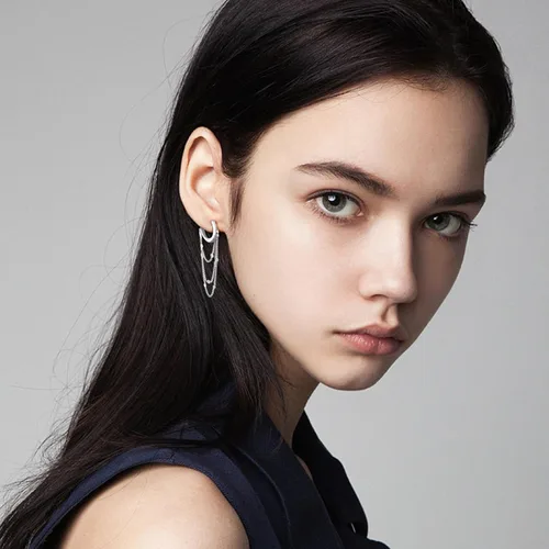 Vista 5 de Ritach Aretes de aro de oro de moda para mujer, brillantes de plata de ley 925 con bola de discoteca, bonitos aretes de aro de cadena