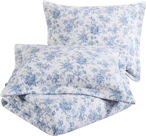 Vista 7 de Laura Ashley Home - Juego de edredón individual, ropa de cama reversible de algodón con flores, decoración del hogar para todas las estaciones