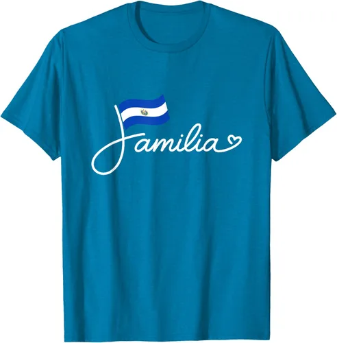 Vista 10 de El Salvador Familia - Camiseta con texto en inglés "La Familia de la Bandera Salvadoreña