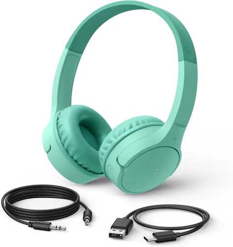 Vista 14 de Belkin SoundForm Mini - Auriculares inalámbricos Bluetooth para niños, batería de 30 horas, límite de volumen seguro de 85 dB, micrófono integrado