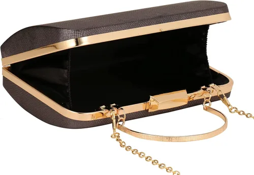 Vista 6 de ZHANNI Elegante caja de embrague de noche para mujer, con marco de metal, bolso de noche, bolso de mano, boda, graduación, fiesta, novia, embrague