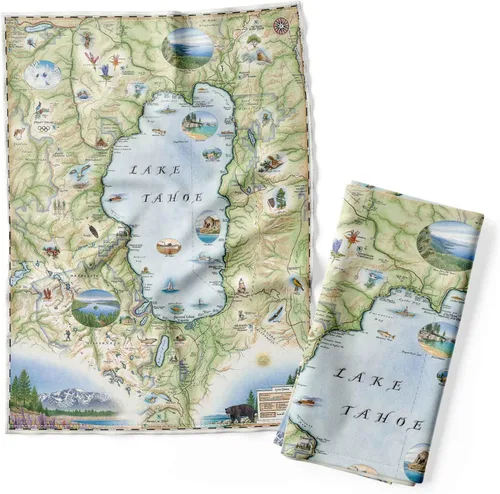 Vista 41 de Xplorer Maps 1000 Islands Map - Toalla decorativa de harina para cocina, 100% algodón, 18 x 24 pulgadas