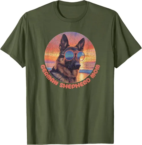 Vista 6 de Divertida camiseta de pastor alemán mamá, GSD Schäferhund, mamá, mamá, Negro
