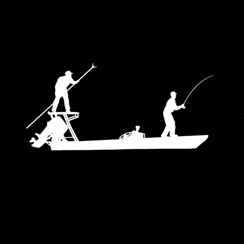 Vista 7 de Skiff Life Calcomanías de pesca impermeables con protección UV para lancha tipo lancha (Negro, sin vida de skiff)
