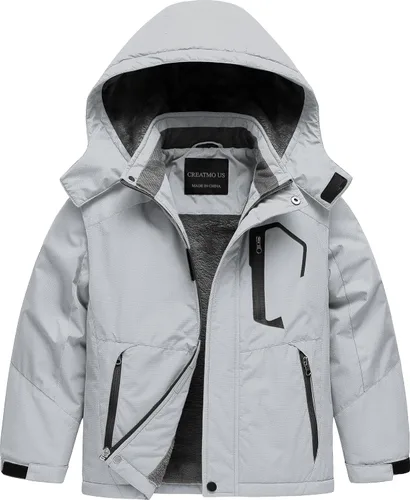 Vista 11 de CREATMO US Chaqueta de esquí impermeable para niño, abrigo de nieve cálido para invierno, resistente al viento, chaqueta de lluvia para snowboard