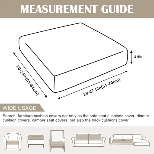 Vista 3 de SearchI Fundas de cojín de repuesto estampadas para sofá, fundas elásticas para asiento de sofá, fundas protectoras de muebles lavables, funda suave