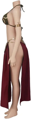 Vista 4 de Disfraz sexy de princesa Leia Cosplay Halloween Disfraces vestido esclavo sujetador falda para mujeres adultas