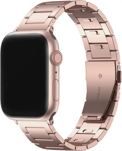 Vista 10 de No Tools Needed - Correa de metal para Apple Watch Ultra 2 Series 9/8/7/6/5/4/3/2/1/SE, correa de acero inoxidable ajustable sin herramientas