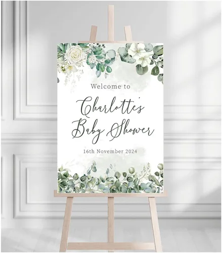 Vista 14 de Letrero de bienvenida para baby shower, personalizable, con texto en inglés «We Can Bearly Wait» Neutral Cute Teddy Bear Theme, varios tamaños