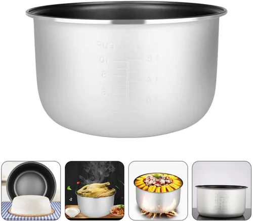 Vista 3 de Housoutil - Olla de repuesto para arrocera antiadherente, olla interior accesorios eléctricos de 7.28 x 7.28 x 4.33 pulgadas, inserto para sopa
