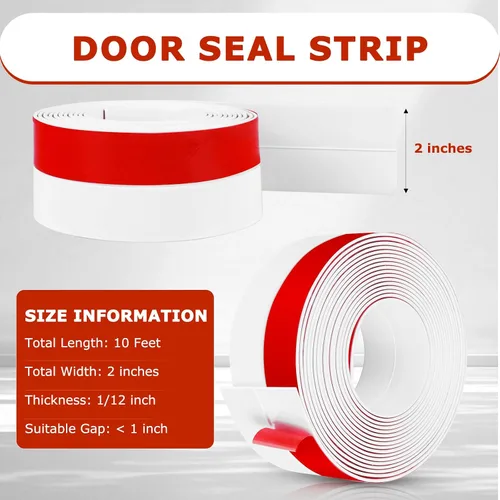Vista 2 de Burlete autoadhesivo para puerta, tapón flexible para puerta de ducha, sello inferior de silicona para ventanas corredizas de vidrio y espacios