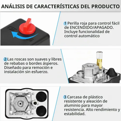 Vista 4 de Válvula de control universal del interruptor de presión del compresor