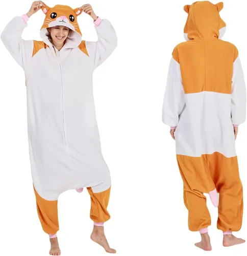 Vista 2 de SimZoo Adult Animal Onesie Pajamas, Men and Women's Animal Cosplay Costume Sleepwear, One-Piece Unisex Homewear