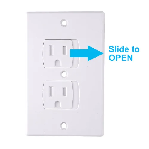Vista 3 de AUSTOR Paquete de 12 fundas eléctricas de seguridad para bebés Placa de cierre automático de los enchufes del zócalo de la pared de la seguridad