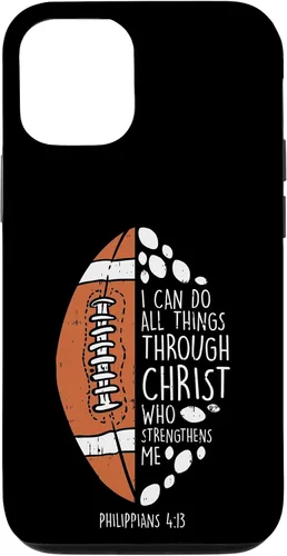 Vista 26 de Funda de regalo para iPhone 16 American Football I can do things Bible God Jesus