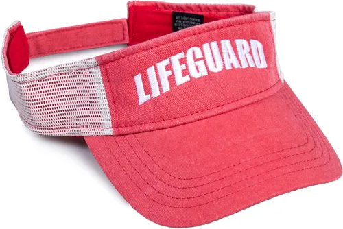 Vista 7 de Visera de salvavidas Sombrero de guardia profesional, gorra roja para hombre y mujer, uniforme de disfraz Rojo