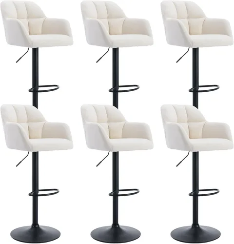 Vista 22 de ROCITY Juego de 2 taburetes de bar de terciopelo con respaldo, silla de bar beige para isla de cocina, taburetes de bar modernos con patas de metal