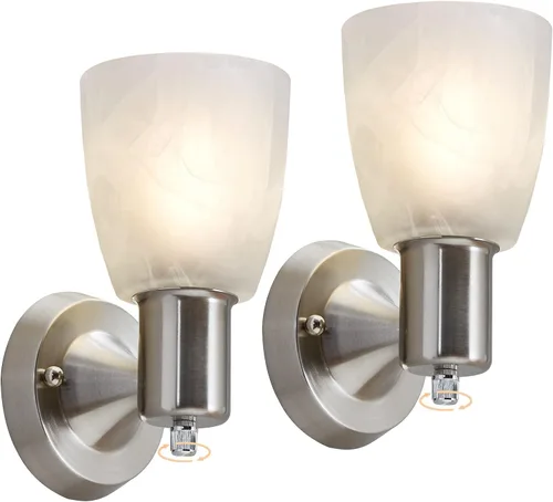 Vista 11 de Juego de 2 apliques de pared - Luces de tocador negras mate para baño, accesorios de luz de pared modernos con interruptor giratorio - Luz