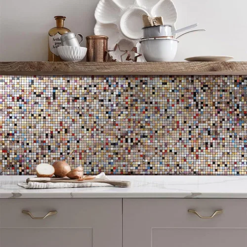 Vista 6 de 10 hojas de azulejos para salpicaduras de cocina, azulejos autoadhesivos, para pegar en tocadores de baño, decoración de chimenea, mesa