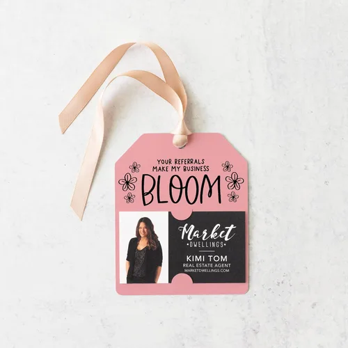 Vista 5 de Your Referrals Make My Business Bloom" Pop By Gift Tag 56-GT001