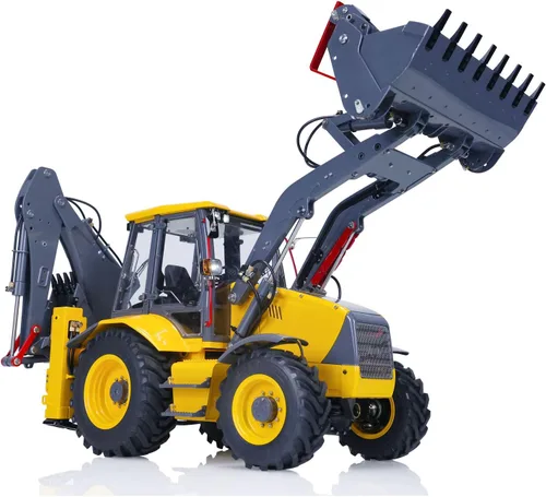 Vista 3 de TOUCAN RC HOBBY Lesu 1/14 metal hidráulico Rc retroexcavadora Aoue Bl71 2 en 1 modelo hidráulico pesado del excavador eléctrico