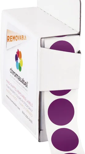 Vista 20 de ChromaLabel Puntos adhesivos extraíbles, 3/4 pulgadas amarillo, 1000/caja