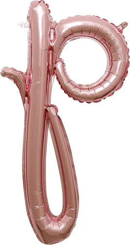 Vista 9 de Globo de aluminio en forma de escritura de oro rosa, 16 pulgadas (paquete de 1) - Elegante decoración de globos del alfabeto, perfecto para fiestas