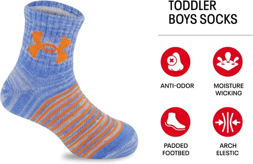 Vista 2 de Under Armour boys Multi Pack Quarter Sock