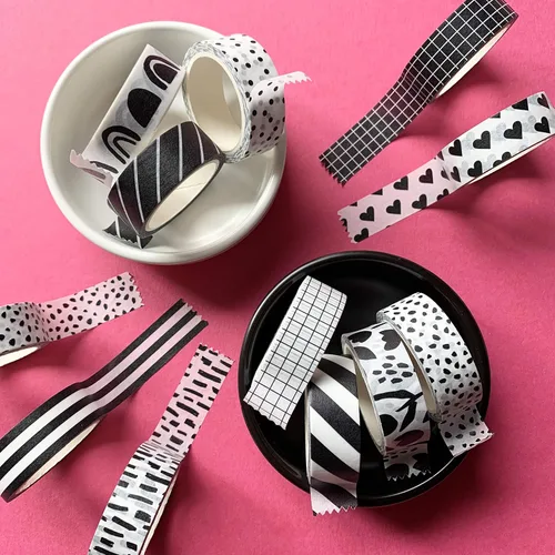 Vista 4 de ZYNSHE - Juego de 12 rollos de cinta adhesiva washi de 15 mm de ancho, linda y decorativa para diario, álbum de recortes, manualidades, bullet