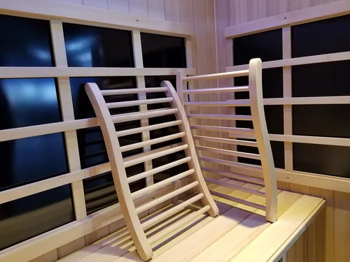 Vista 4 de Respaldo universal para sauna en forma de S (madera de cicuta canadiense premium)