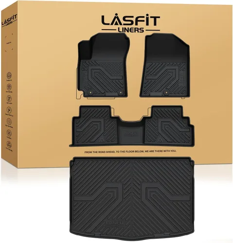 Vista 34 de LASFIT Alfombrillas de Piso Compatibles con Nissan Armada 2017-2018 / Infiniti QX56 2011-2013 / Infiniti QX80 2014-2018, TPE Para Todo Clima Ajuste