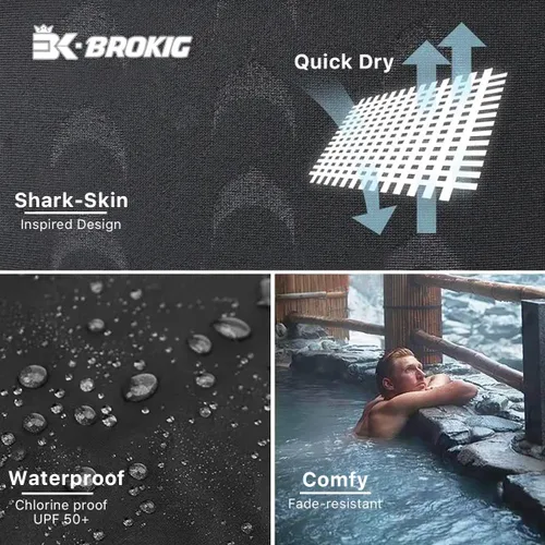 Vista 6 de BROKIG Traje de baño SSS SSS Endurance, traje de baño de regazo de equipo, pantalones cortos de natación para entrenamiento de carreras de playa