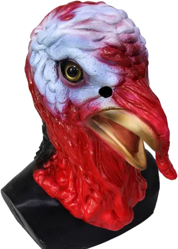 Vista 3 de Clásico Día de Acción de Gracias Animal Goma Látex Turquía Máscara Multicolor