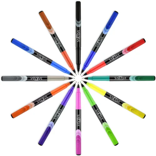 Vista 7 de Zebra Pen Sarasa Fineliner rotulador, punta de aguja, 0.031 in, colores de tinta surtidos, paquete de 8 Tinta de calidad de archivo, sin ácidos
