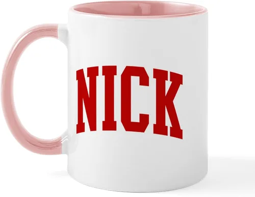 Vista 5 de CafePress NICK (rojo) Taza de café de cerámica de 11 oz (11.0 fl oz)