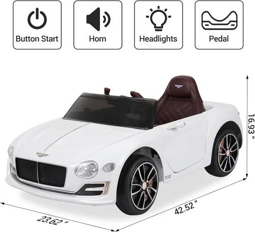 Vista 14 de Auto Bentley con licencia de 12 V con control remoto para niños Verde