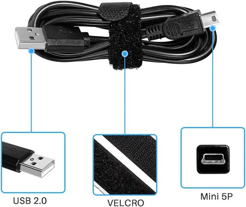 Vista 4 de FOUCECLAUS Cable de alimentación y datos USB para calculadoras Texas Instruments, cable de carga de 5 pies compatible con calculadoras gráficas